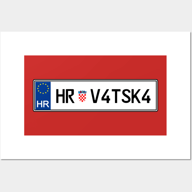 Croatia car license plate Wall Art by Travellers